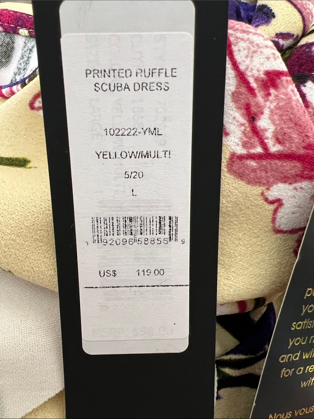 Printed Ruffle Sleeve Scuba Dress Size Large NWT - Picture 7 of 7
